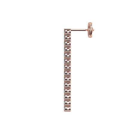 Boucles d'Oreilles Diamants Pendantes Promesse 3 Rangs
