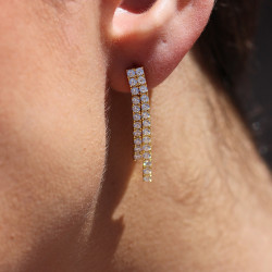 بطبقتين من الألماس "Promess" أقراط ماسية متدلية من