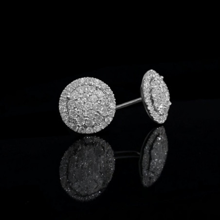 Vente Flash : Boucles d'oreilles Liora or blanc 18 carats avec diamants naturels