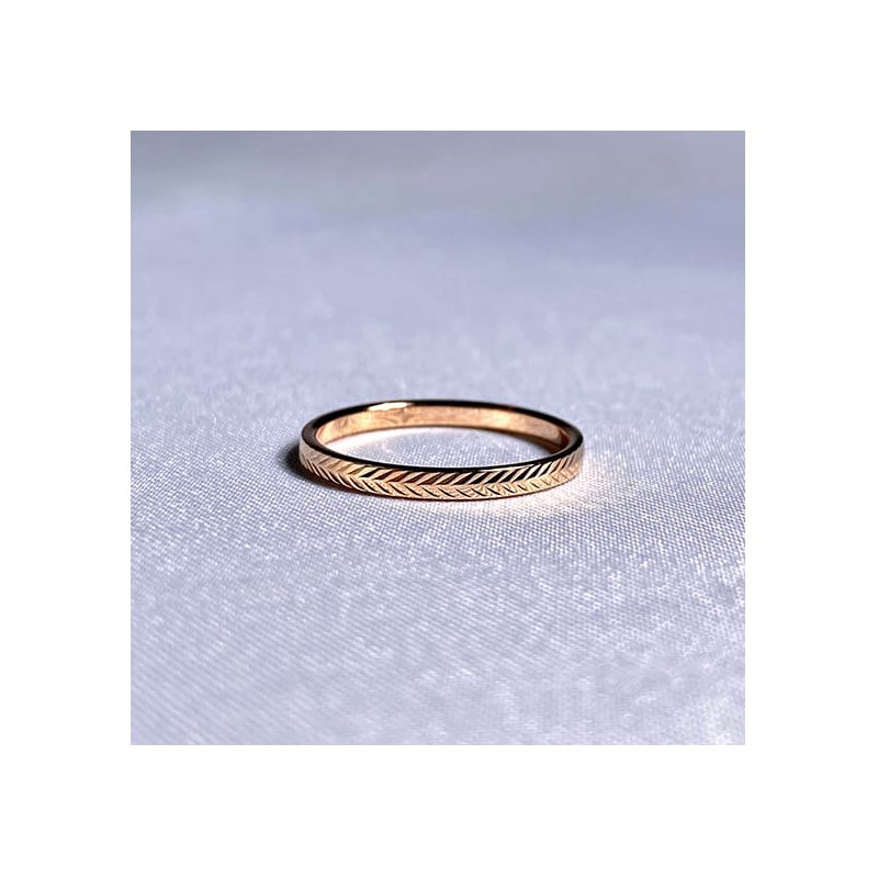 BAGUE MARIAGE COLLECTION AUBEPINE 2MM OR ROSE