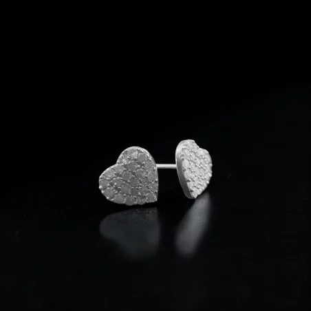 Vente Flash : Boucles d'oreilles EMY or blanc 18 carats avec diamants naturels