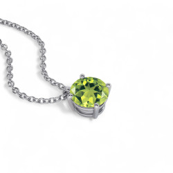 Pendentif Elle P&eacute;ridot - Bijou &eacute;l&eacute;gant en or 18K ou platine