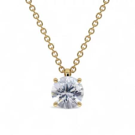 Pendentif Elle Saphir Blanc - Élégance et Raffinement