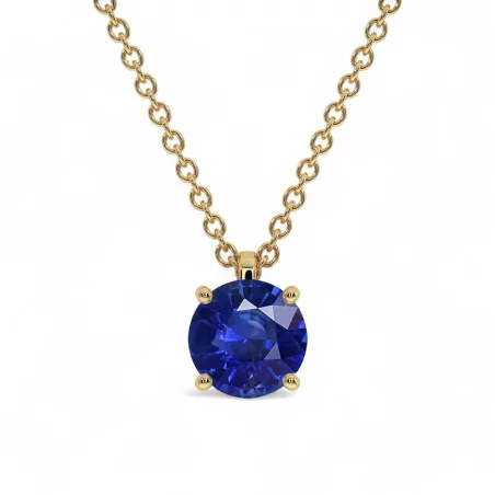 Pendentif Elle Saphir bleu