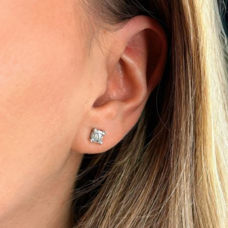 Vente Flash: Boucles d'oreilles Sora en or blanc 18 carats avec diamants naturels