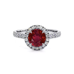 Celinni خاتم سوليتير دائري حياتي مع الياقوت الطبيعي – سوليتير