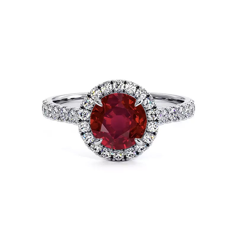 Celinni خاتم سوليتير دائري حياتي مع الياقوت الطبيعي – سوليتير