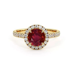 Celinni خاتم سوليتير دائري حياتي مع الياقوت الطبيعي – سوليتير