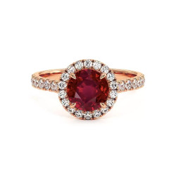 Celinni خاتم سوليتير دائري حياتي مع الياقوت الطبيعي – سوليتير