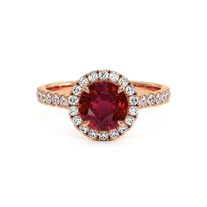 Celinni خاتم سوليتير دائري حياتي مع الياقوت الطبيعي – سوليتير