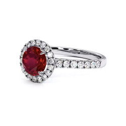 Celinni خاتم سوليتير دائري حياتي مع الياقوت الطبيعي – سوليتير