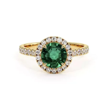 Ma Vie Round Solitaire Natural Emerald