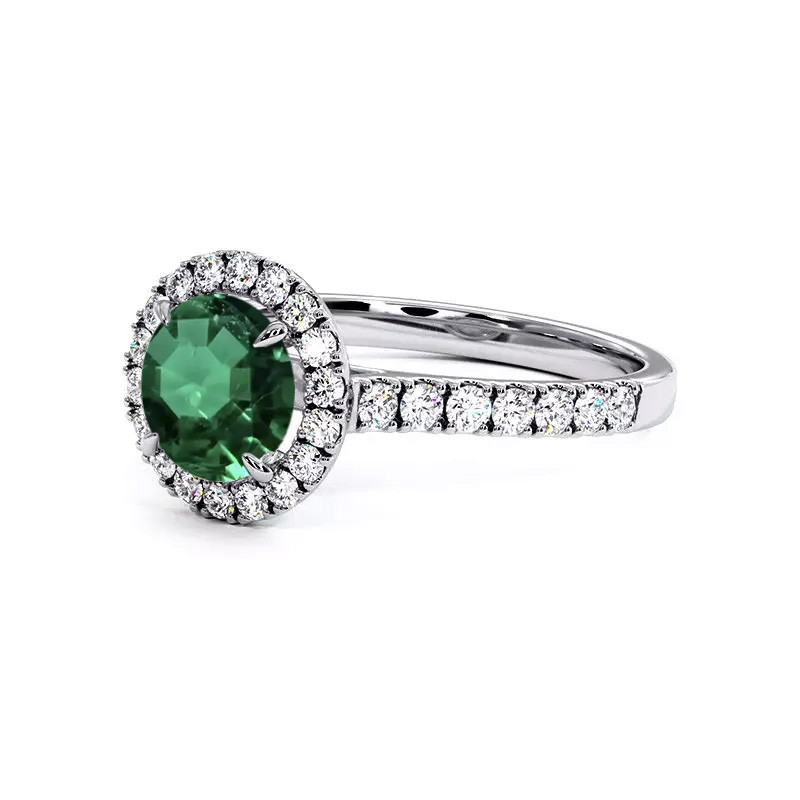 Diamant Rond Vert Naturel De 2 Carats - Qualité Exceptionnelle D VVS1 - Taille Portugaise - Idéal Pour Collection Ou Bijoux Sur Mesure