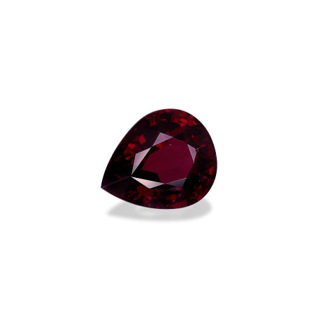 Pear-cut rhodolite Moderate Brownish Red 12.82 carats