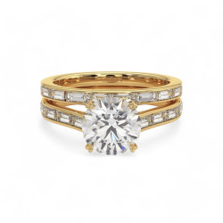 Mon Trésor baguette diamanten solitaire verlovingsring | Celinni