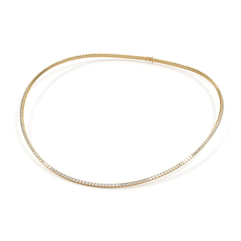 Collier Diamants Promesse Rivière De Cou Or Jaune