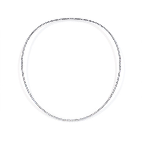 Promesse Diamond Tennis Necklace in 18K White Gold