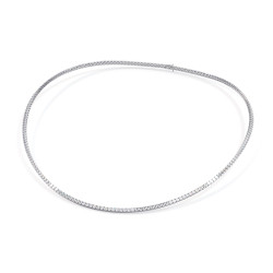 Collier rivière de diamants naturels or blanc 18K – Celinni
