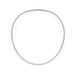 Natural Diamond Tennis Necklace in 18K White Gold – Celinni
