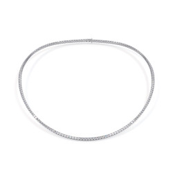 Collier rivière de diamants naturels or blanc 18K – Celinni