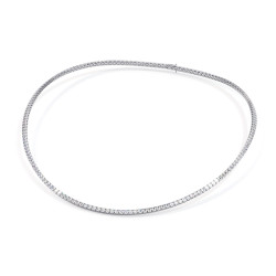 Collier rivière de diamants naturels or blanc 18K – Celinni
