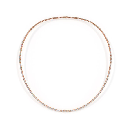 Collier Diamants Promesse Rivière De Cou Or rose