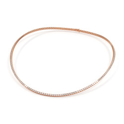 Collier rivière de diamants naturels or rose 18K – Celinni