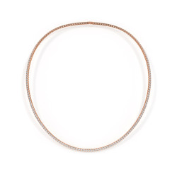 Riviercollier met natuurlijke diamanten in roségoud 18K