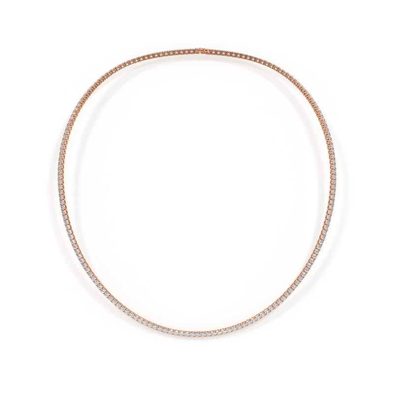 Collar Río de diamantes naturales en oro rosa 18K – Celinni