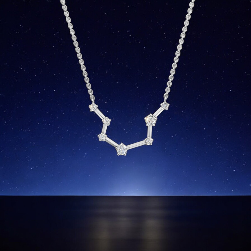 Pendentif Diamant Signe Verseau