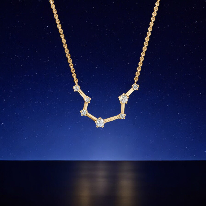 Diamant-Anh&auml;nger Wassermann in Gold - Ein moderner und inspirierender astrologischer Schmuck