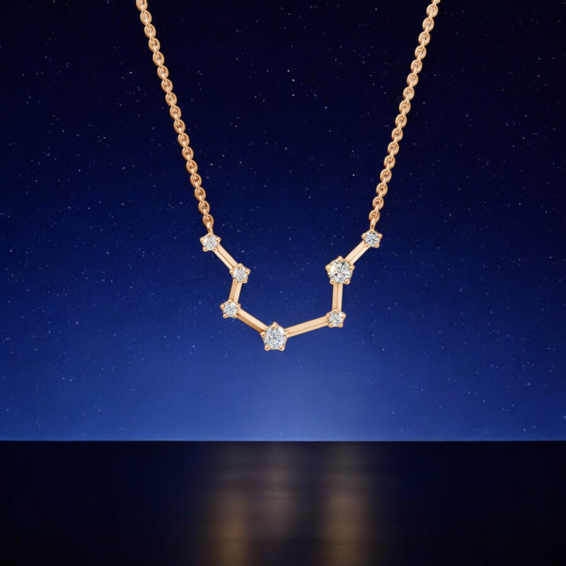 Diamant-Anh&auml;nger Wassermann in Gold - Ein moderner und inspirierender astrologischer Schmuck