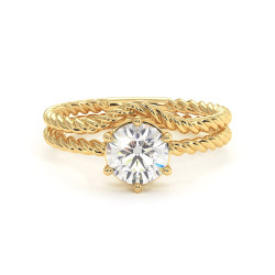 Bague de Fian&ccedil;ailles Diamant N&oelig;ud d'Amour &ndash; Celinni
