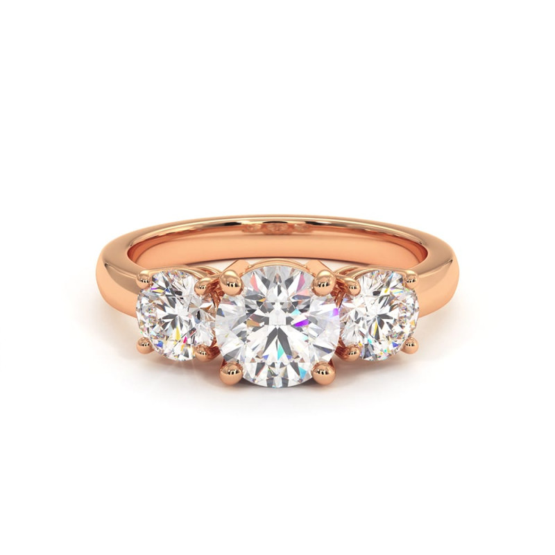 خاتم سوليتير Ylana Trilogy II – ماسة مركزية وماستان جانبيتان