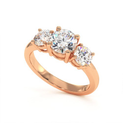 خاتم سوليتير Ylana Trilogy II – ماسة مركزية وماستان جانبيتان