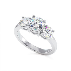 خاتم سوليتير Ylana Trilogy II – ماسة مركزية وماستان جانبيتان