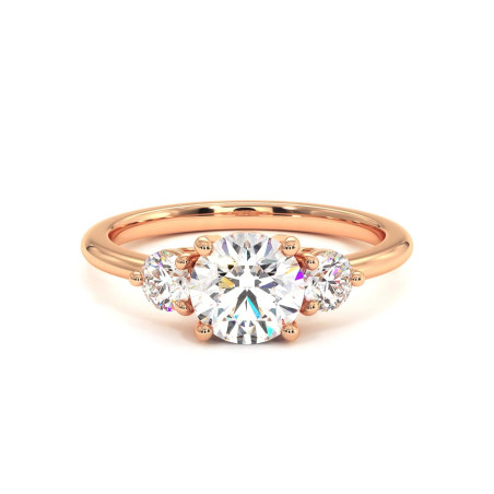 Solitaire Trilogy Ring met Ronde Diamant