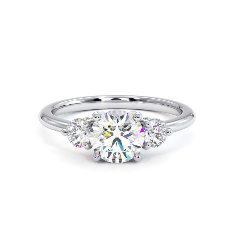 خاتم سوليتير ألماسة Promesse ثلاثي دائري l Celinni