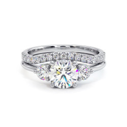 خاتم سوليتير ألماسة Promesse ثلاثي دائري l Celinni