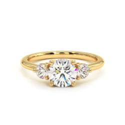 خاتم سوليتير ألماسة Promesse ثلاثي دائري l Celinni