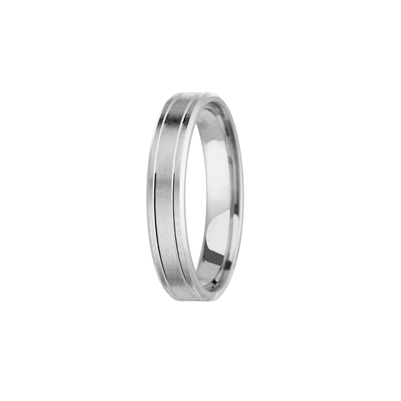 Sir Mat matte heren trouwring – 18K goud of platina 950