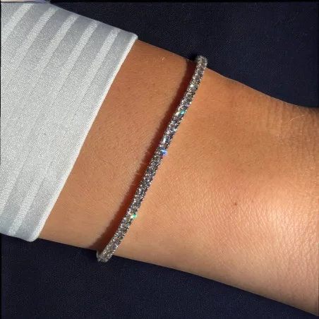 Vente Flash : Bracelet Rivière Platine Diamants Naturels 3 Carats