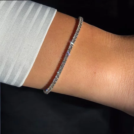 Vente Flash : Bracelet Rivière Platine Diamants Naturels 2 Carats