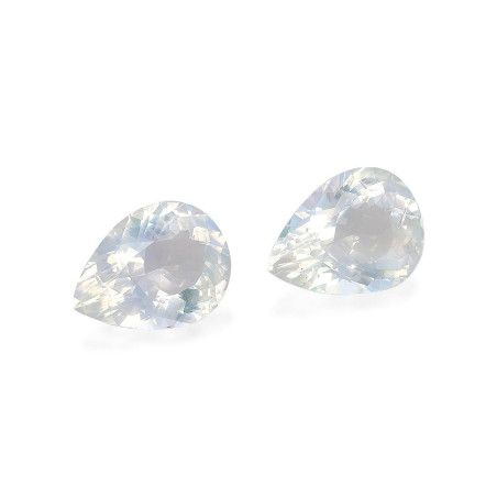 Pear-cut rainbow moonstone White 18.93 carats