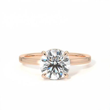 Bague de Fian&ccedil;ailles Promesse Rond Halo Cach&eacute;