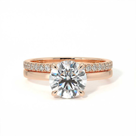 Bague de Fiançailles Promesse Rond Halo Caché