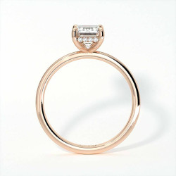 Bague de Fian&ccedil;ailles Diamant Promesse Taille Emeraude Halo Cach&eacute; | Celinni Paris