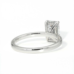 Bague de Fian&ccedil;ailles Diamant Promesse Taille Emeraude Halo Cach&eacute; | Celinni Paris