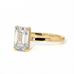 خاتم خطوبة ألماس "Promess" بحجم Emeraude Halo مخفية | Celinni