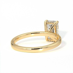 Bague de Fian&ccedil;ailles Diamant Promesse Taille Emeraude Halo Cach&eacute; | Celinni Paris